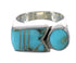Turquoise Inlay Jewelry Authentic Sterling Silver Ring Size 5 AX90612